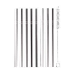 OGGI Silver Stainless Steel Cocktail Straws