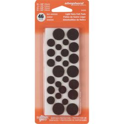 Shepherd Hardware Felt Self Adhesive Furniture Pad Brown Round 1 in. W 46 pk
