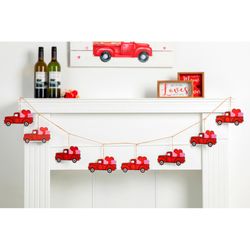 Glitzhome Valentine Truck Garland Metal 1 pc