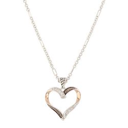 Montana Silversmiths Women's Facets of Love Rose Gold Silver Necklace Water Resistant