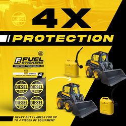 Fuel Stickers 1 in. H X 1 in. W Round Yellow Fuel Sticker Label 4 pk