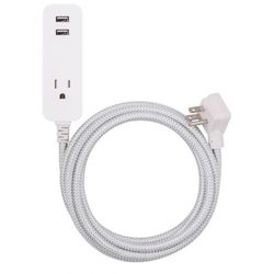 Cordinate Indoor 10 ft. L Gray/White Smart-Enabled Extension Cord 10/3