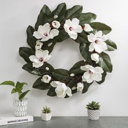 Glitzhome 24 in. H X 24 in. L Multicolored Polyester Wreath