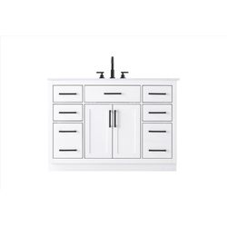 Home Living Single White Vanity and Top 48 in. W X 22 in. D X 35 in. H