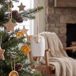Good Tidings White Animal Ornament 5 in.