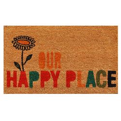 Home & More 1.42 W X 2.42 L Multi-color Our Happy Place Coir Door Mat