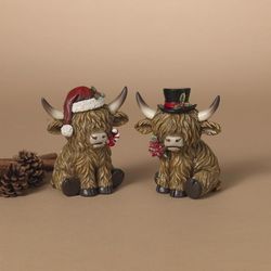 Gerson Assorted Holiday Cows Table Decor 4.33 in.