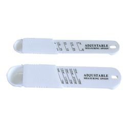 R&M International Corp White Plastic Adjustable Measuring Spoons