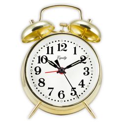 La Crosse Technology Equity 2.25 in. Gold Twin Bell Alarm Clock Analog