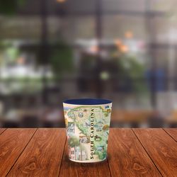 Xplorer Maps 1.5 oz Multicolored Ceramic South Carolina Shot Glass