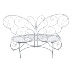 Alpine White Steel Frame Bench