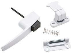 National Hardware Bright White Zinc Push Button Keyed Latch 1 pk