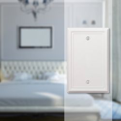 Amerelle Chelsea White 1 gang Stamped Steel Blank Wall Plate 1 pk