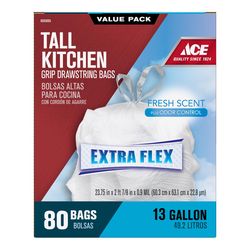 Ace 13 gal Fresh Kitchen Trash Bags Drawstring 80 pk