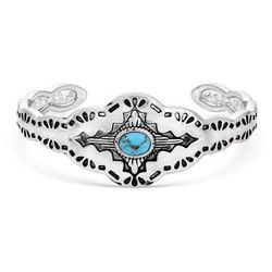 Montana Silversmiths Women's Montana Skies TQ Cuff Silver/Turquoise Bracelet One Size Fits Most