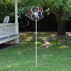 Alpine Multicolored Iron 4 in. H Solar Garden Stake