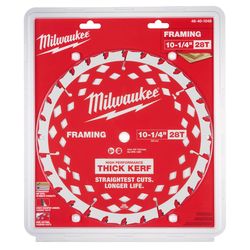Milwaukee 10-1/4 in. D X 5/8 in. Carbide Circular Saw Blade 28 teeth