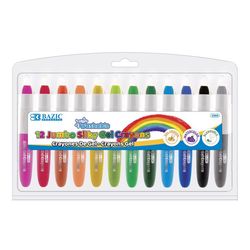 Bazic Products Silky Gel Washable Assorted Color Crayons 12 pk
