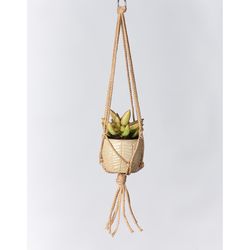 Primitive Planters Tan Macrame 18 in. H Plant Hanger 1 pk