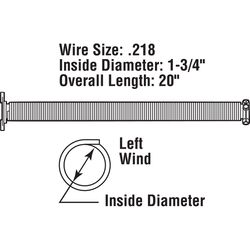 Prime-Line 20 in. L 150 lb Garage Door Torsion Spring