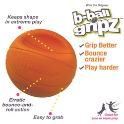 Nylabone Power Play For Dog Orange Rubber Basketball Dog Toy Medium 1 pk