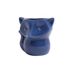 Chive Animal Planter 3.25 in. D Ceramic Fox Succulent Pot Blue