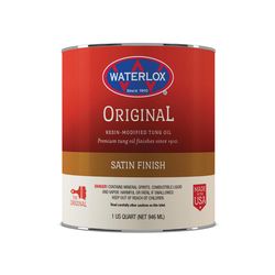 Waterlox Satin Clear Fully-Transparent Oil-Based Wood Finish 1 qt