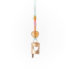 Matr Boomie Chakshu Sari Multi-color Iron 6 in. Heart Cutout Bell Chimes