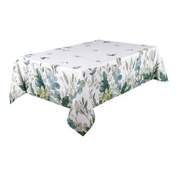 Texstyles Deco Easy Care Green Garden Whisper Polyester Tablecloth 90 in. L X 60 in. W
