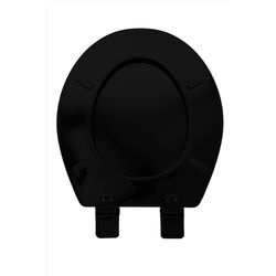 Oakbrook Collection Laurel Round Black Wood Toilet Seat