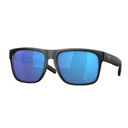 Costa Spearo XL Sunglasses Men's Matte Black Frame Blue Mirror 580G Lens Polarized