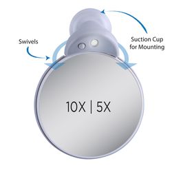 Zadro 3.5 in. H X 3.5 in. W Portable Spot Mirror Gray