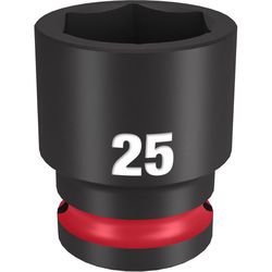 Milwaukee SHOCKWAVE 25 mm X 1/2 in. drive Metric/SAE 6 Point Standard Impact Socket 1 pc