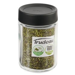 Trudeau Black/Clear Glass/Plastic Spice Bottle 6.8 oz