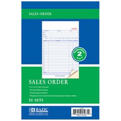 Bazic Products 5-9/16 in. W X 8-7/16 in. L White/Yellow Carbonless Sales Order Book