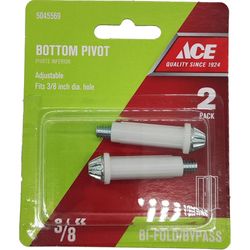 Ace Matte White Steel Bi-Fold Closet Door Pivot 2 pc