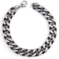Mad Man Mens Stricker Silver Bracelet Stainless Steel