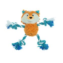 Boss Pet Pet Park Blvd For Dog Multicolored Plush/Rope Tuggers Fox Dog Toy 1 pk