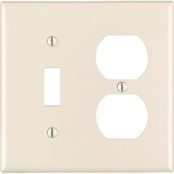 Leviton Almond 2 gang Plastic Duplex/Toggle Wall Plate 1 pk