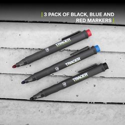 TRACER 6 in. L Marker Kit Assorted 3 pc