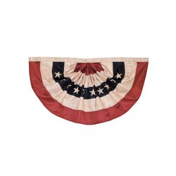 In The Breeze Americana Bunting Pleated Flag 18 in. H X 36 in. W