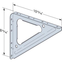 Simpson Strong-Tie Zinc Galvanized, G90 Silver Steel Bracket 16 Ga. 11 in. L