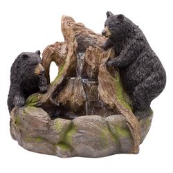 Alpine Brown Polyresin 24 in. H Bears Fountain