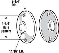 Prime-Line Chrome Silver Steel Door Knob Rosettes 2 pk