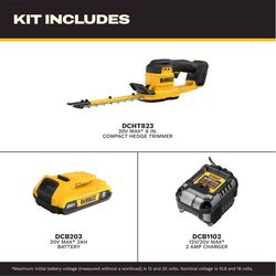 DeWalt DCHT823D1 8 in. 20 V Battery Hedge Trimmer Kit (Battery & Charger)
