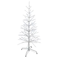 Holiday Bright Lights LED Pure White Lighted Birch Tree 48 in. Yard Decor