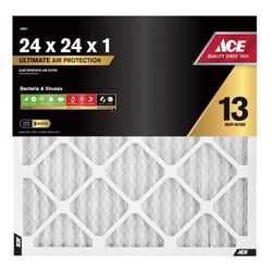 Ace 24 in. W X 24 in. H X 1 in. Synthetic 13 MERV Pleated Air Filter 1 pk