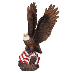 Exhart Multicolored Resin 17.5 in. H X 9.5 in. L X 8 in. W Bald Eagle with USA Flag Statue
