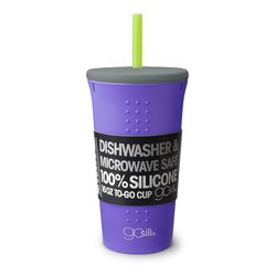 GoSili Assorted Silicone Pop Beverage Cups with Straw 4 pc