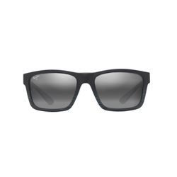 Maui Jim The Flats Sunglasses Unisex Black w/Teal Stripes Frame Neutral Gray Lens Polarized